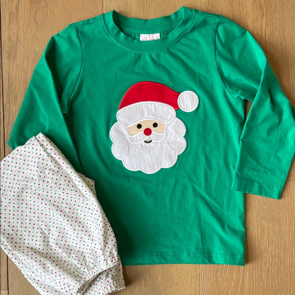 The Smocking Place Santa lounge set, Santa jogger set, size 6
